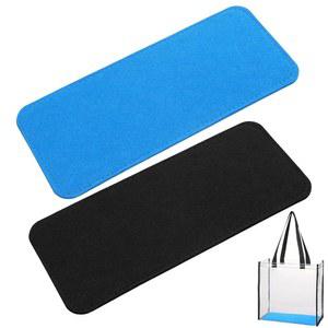 MBAIYO 펠트 베이스 쉐이퍼, 2피스 30.5 x 13.8cm(12 5.1인치) 백 하단 셰이퍼 패드 아크 코너 지갑 라이너 보드 인서트 블랙 및 블루 핸드백 토트 크로스바디 백팩 캔버스 여행 가방 가죽