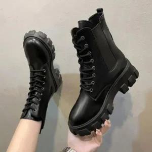 /신상오픈런 여성 키높이 청키 워커 밴딩 플랫폼 러그솔