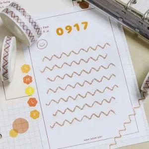 다꾸 띠 컬러 마스킹 테이프 웨이브 꾸미기 데코 다이어리