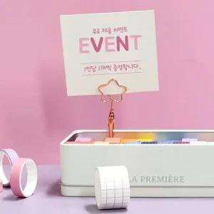 부품 집게 메모 꽂이 꽃 로즈골드