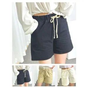 여성용 4부 밴딩 반바지 캐주얼 여름 쿨