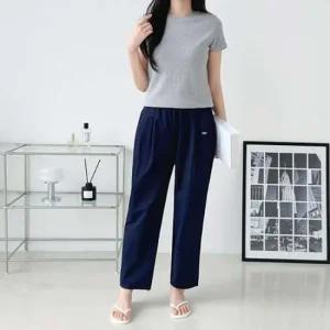 워싱면 데일리 미넬스 더블핀턱 일자바지