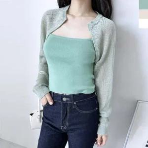 2LCBB 1083 여자썸머니트긴팔볼레로가디