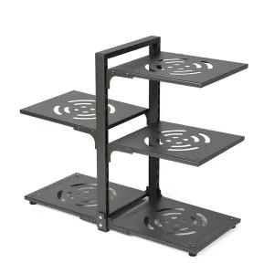 [콩심팥심]프라이팬 정리선반 조절높이 양면 주방수납 블랙