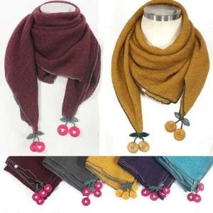 [콩심팥심]손수건마니아 앵두 가을 겨울 간절기 멋내기 엠보 머플러 스카프