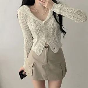 여름 2내추럴 베이직 니트 가디건 TDN0005 미니가디건 여성 가을 볼레로 망사 가디건 숏볼레로 미니 간절기