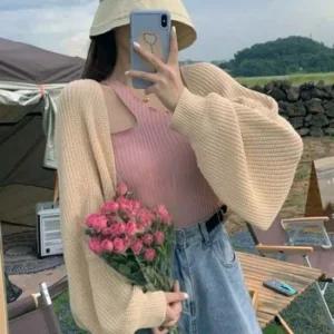 여성 볼레로 캐주얼 가디건 루즈핏 필수템 카디건 숏