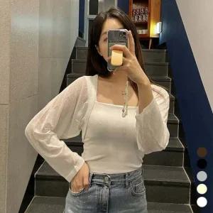 시스루 크롭 데일리 가디건 볼레로