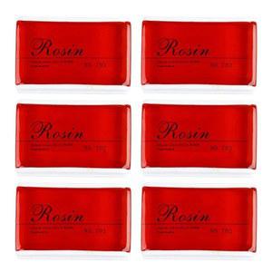 6Pcs 바이올린 로진 보우 스트링 악기 액세서리 저먼지 범용 비올라 첼로 프리미엄 접착 매끄러운 연주 쉽게 적용 가능한 강력 그립 6피스 세트(빨간색)