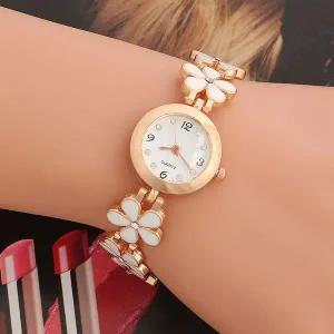 [골드스마일]PrimeBulk 북유럽풍 플라워 팔찌시계(화이트)