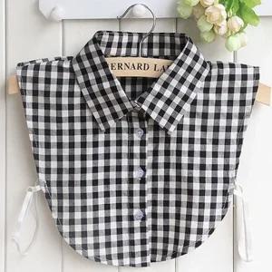 고품질 체크 레이어드 페이크 카라 넥케이프 넥페이크 셔츠 (WE3356A)