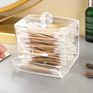 사각 면봉통 면봉케이스 투명 화장솜케이스 M12623 (WE35D75)
