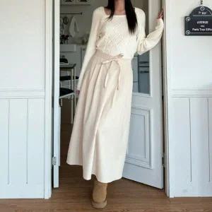 [하프클럽/]빅사이즈 510 시크핀탁플레어스커트 DLTT333