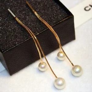 고품질 골드 로프 진주 귀걸이 패션 여성 포인트 이쁜귀걸이 (WE419B4)