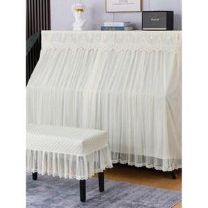 피아노덮개 천레이스 피아노의자 카바 먼지 그랜드 쉬폰 커버 덮개(180cm미만/말차그린)