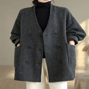 KARRA (77까지)헤링본더블버튼오버핏자켓_A5W0209