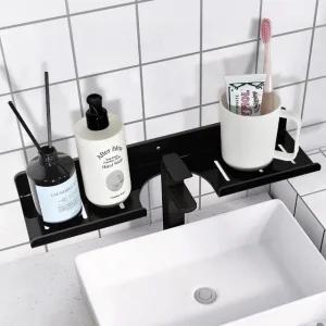 고품질 수전용 블랙 600mm_HC600_037 욕실정리대 화장실선반 (WE4B183)