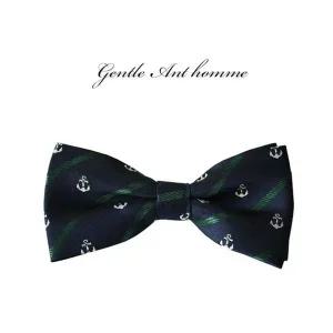 [콩심팥심]젠틀안트 네이비그린 사선장식 나비넥타이8-062