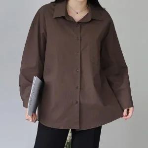 [하프클럽/셀러허브_여성트랜드패션]빅사이즈 510 스탠다드포켓카라남방 DSM