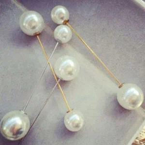 [콩심팥심]포인트 데일리 브로치 진주핀 쌍진주(10개묶음)