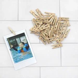 미니 나무집게 50개입 나무집게 폴라로이드집게 메모