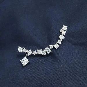 [콩심팥심]지르코니아 차밍 달빛 반달 브로치 샤브로치 리본브로치