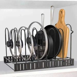 [콩심팥심]후라이팬정리대 5단 냄비선반 주방수납 그릇정리 주방선반대