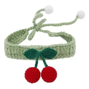 [콩심팥심]고양이 강아지 털실 앵두 케이프 L 귀여운 목걸이