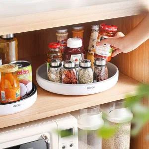 [콩심팥심]주방 선반 양념통 테이블 정리대 고급형 회전 트레이