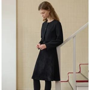 [AK수원점] [올리브데올리브] 울자켓 레이어드 플레어 벨벳 원피스 OW5WOA270