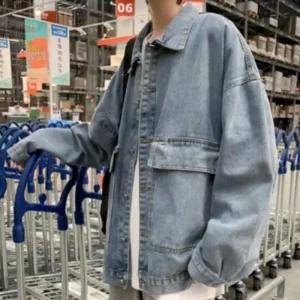 [라일리의류] Rly 남녀공용 캐주얼 데님 카라 자켓 점퍼 오버핏 청