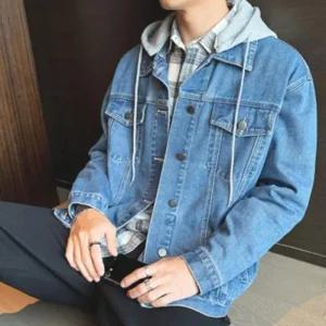 [라일리의류] Rly 아우터 청자켓 점퍼 데님 남성 데일리룩 후드탈부