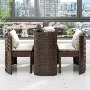 라탄 부부테이블 이동식 의자 부부 가구 탁자 세트 테이블