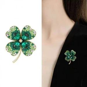 [골드스마일]그린 클로비 데일리 패션 브로치 클래식 액세서리