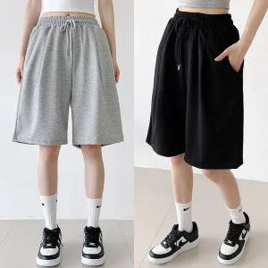 [하프클럽/]버뮤다 핀턱 반바지 낙낙한 밴딩 반바지 트레이닝반바지 6부팬