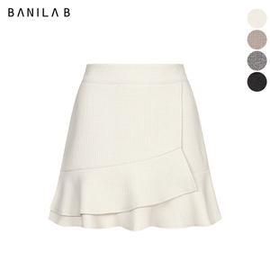 플레어 사선 랩 밴딩 미니스커트