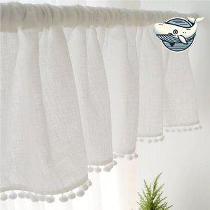 부드러운 화이트 미니 커튼 창문 장식 바란스 (WFGWW48)