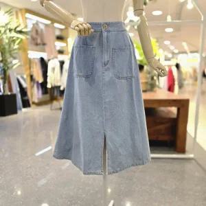 [대구백화점] [멜로디가든]앞트임플레어데님스커트(M25S2S109)