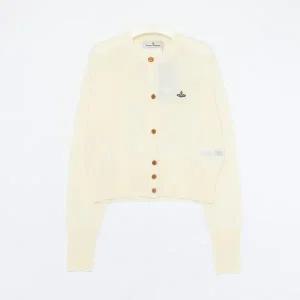 [비비안웨스트우드]ORB BEA 베아 크롭 울 실크 크루넥 여성 가디건 1803002U Y001A A408 127020851