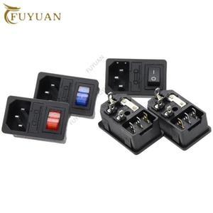 0A 퓨즈  로커  융합 IEC320 C4 인렛 전원 소켓 커넥터 플러그 레드 그린 블루 블랙