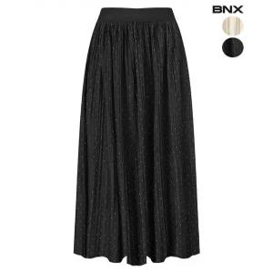 [비엔엑스]여성 블링 플리츠 롱 스커트