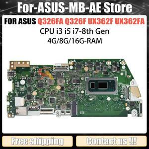 AKMEY Q326FA 메인 보드 ASUS Q326 Q326F UX362F UX362FA 노트북 마더 보드 CPU i3 i5 i7 8th Gen 4GB/8GB/