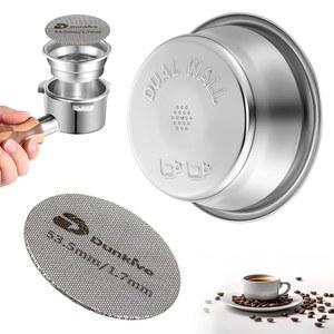 [미국배송] 던키브 54MM 듀얼 월 필터 바스켓 및 53.3MM 퍽 스크린 브레빌 BES860XL/11.41 바리스타 익스프레스 스테인리스 스틸 포터 하부 샤워 스크린과 호환되어 더 나은 추출을 제공합니다