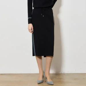 [보니스팍스][보니스팍스(Bonispax)] 사이드배색 H라인 니트 스커트 (택가격 89000원)