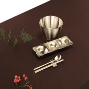 화담 방짜 유기 1인 단반상기 누들푸들 면기 세트