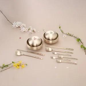 화담 시그니처 방짜유기 오색꽃망울2인반상기선물세트