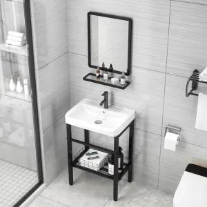 스탠드 간이 세라믹 세면기 이동식 화장실 가게 욕실 카페 세면대