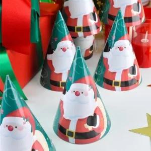 크리스마스고깔모자6개입(산타) 파티 장식 소품 데코_23051300