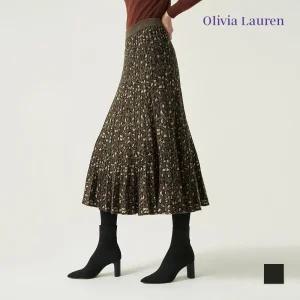 [올리비아로렌] 애니멀 프린팅 니트 스커트_VOBDKXW9351