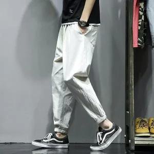 [하프클럽/]남성 허리밴딩 배기 5조거팬츠 ISP1 슬림핏 면바지 주